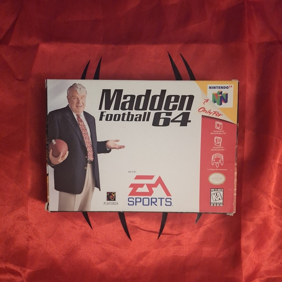 Nintendo Madden Football 64 with Red and White Box